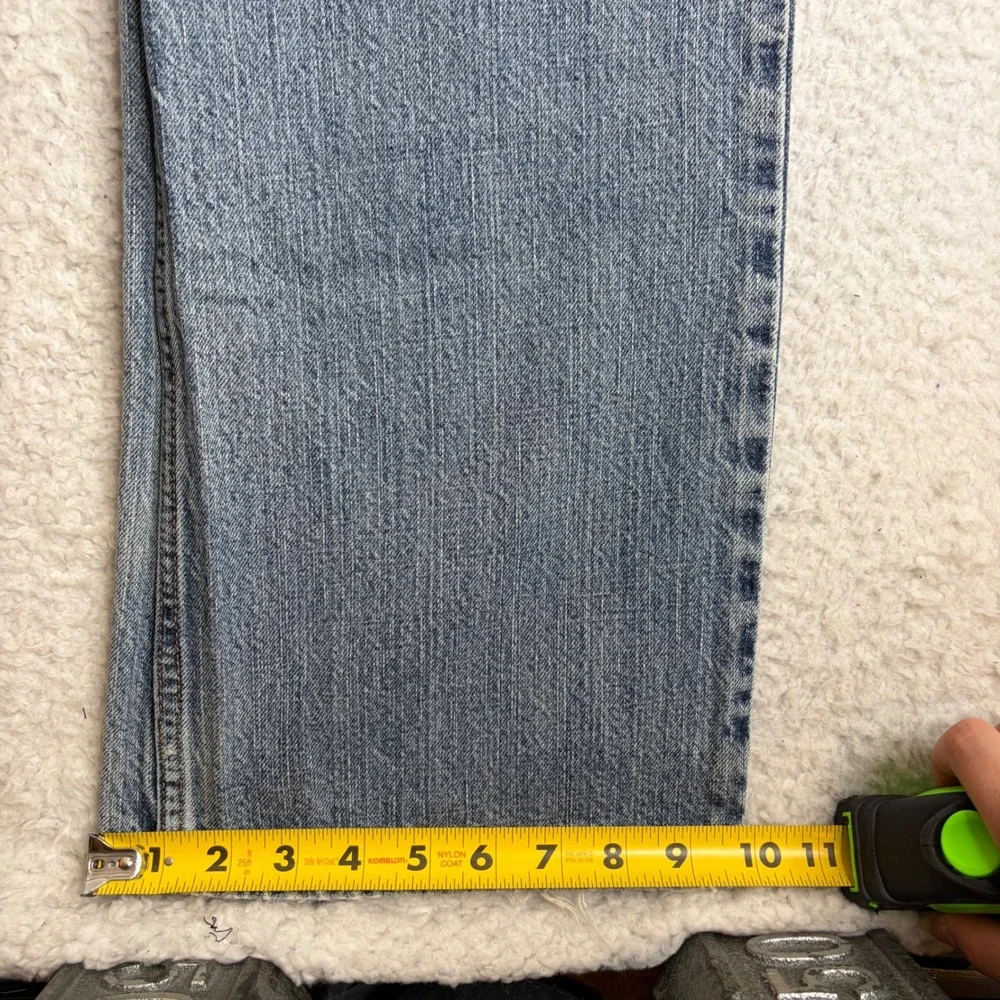 Y2K Levis 557 Relaxed Bootcut Jeans Mens 34x34 Light Wash Distress Denim FADE
